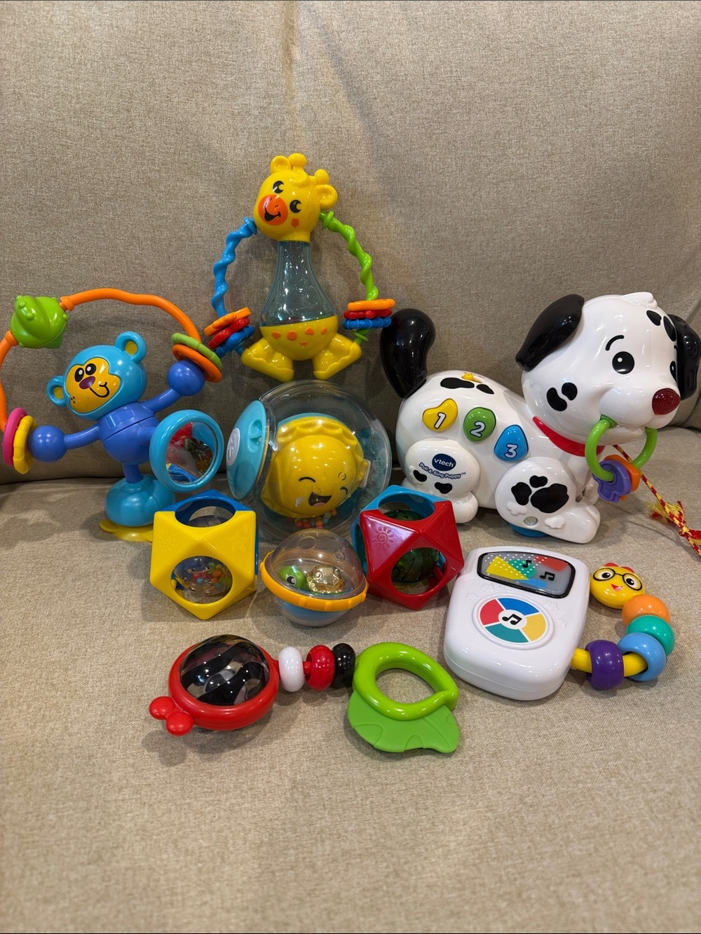 Huge Baby Bundle! Fisher price, Baby Einstein, rattles, high chair toy and more!